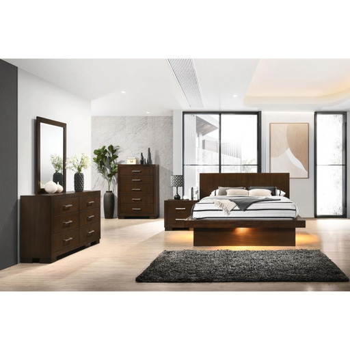 Coaster Jessica 5-piece LED Bedroom Set Cappuccino - Bed & Sofa Hub