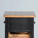 Sunny Designs Farmhouse Wood Storage Rack with Woven Baskets Black Natural - Bed & Sofa Hub
