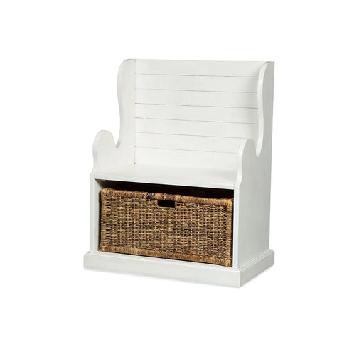Sunny Designs Hall Seat Bench with Rattan Basket River Birch - Bed & Sofa Hub