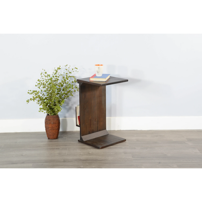 Sunny Designs Chairside Table with Magazine Rack Tobacco Leaf - Bed & Sofa Hub