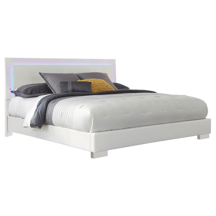 Coaster Felicity 4-piece Bedroom Set White High Gloss - Bed & Sofa Hub
