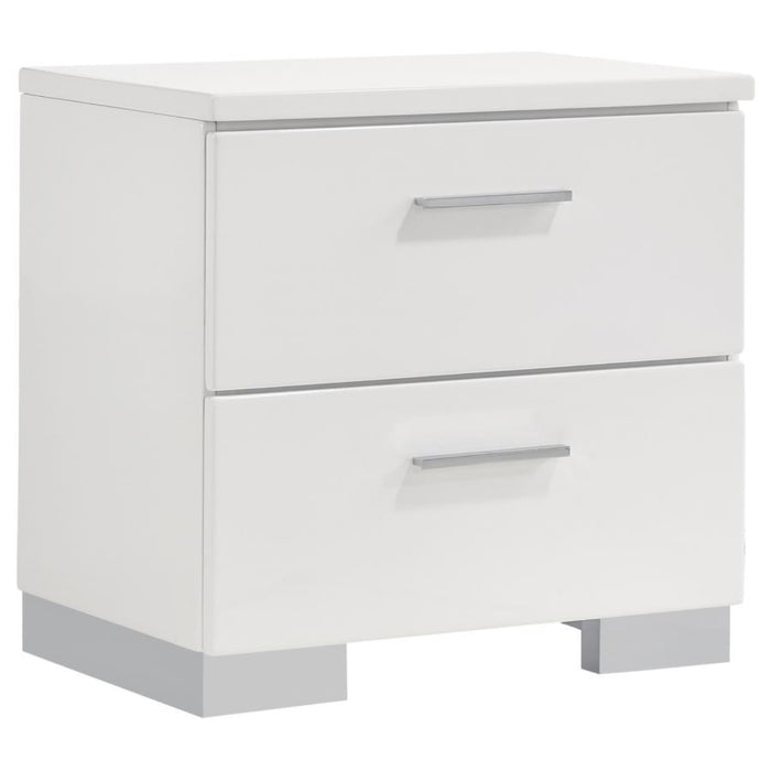Coaster Felicity 4-piece Bedroom Set White High Gloss - Bed & Sofa Hub