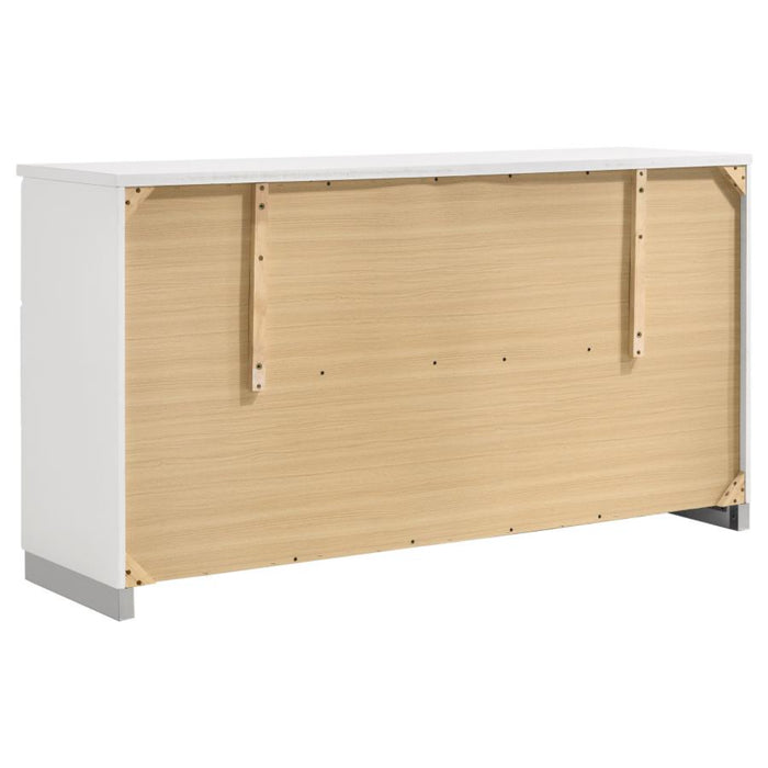 Coaster Felicity 4-piece Bedroom Set White High Gloss - Bed & Sofa Hub