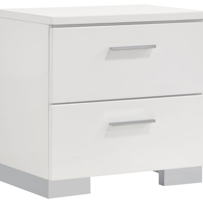 Coaster  Felicity 5-piece Bedroom Set White High Gloss - Bed & Sofa Hub