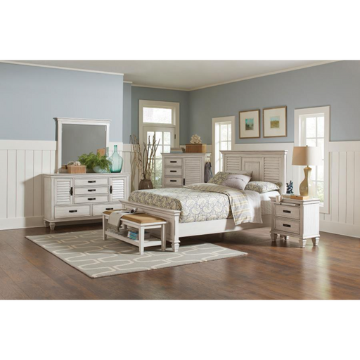 Coaster Franco 5-piece Bedroom Set Distressed White - Bed & Sofa Hub