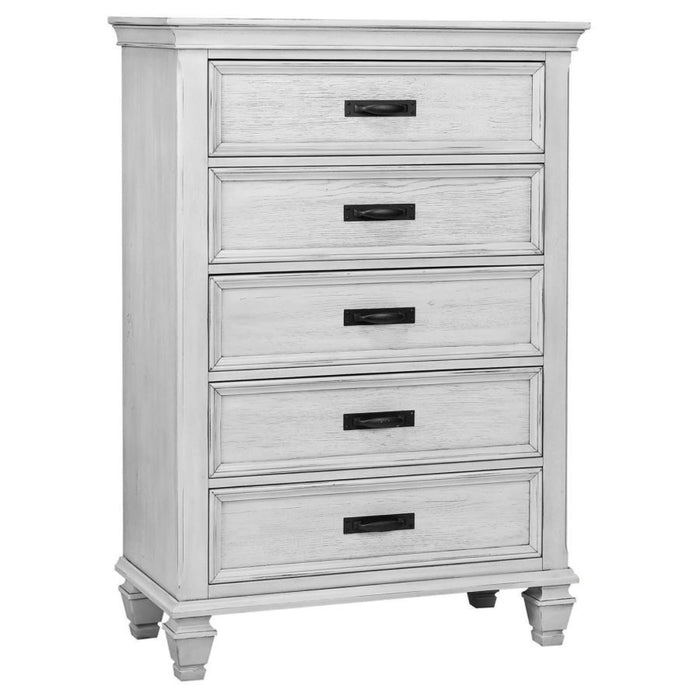 Coaster Franco 5-piece Bedroom Set Distressed White - Bed & Sofa Hub