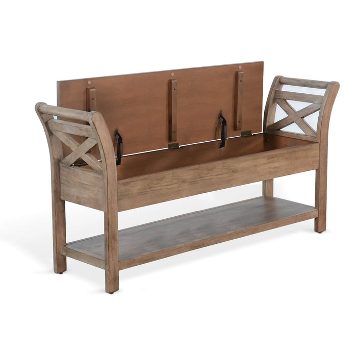Sunny Designs 48" Accent Storage Bench Buckskin - Bed & Sofa Hub