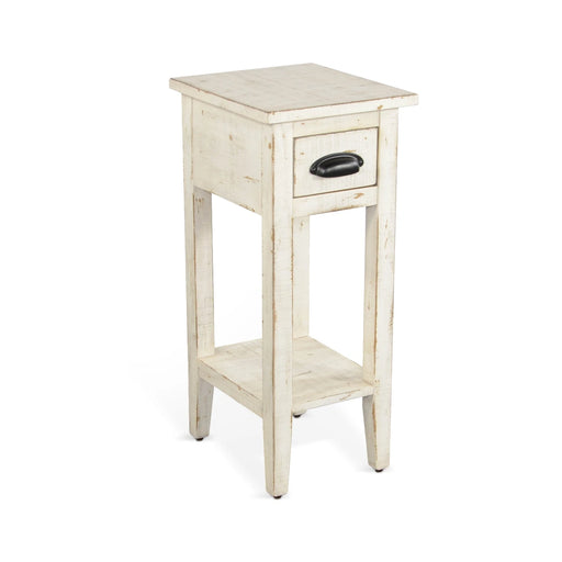 Sunny Designs Chair Side Table White Sand - Bed & Sofa Hub