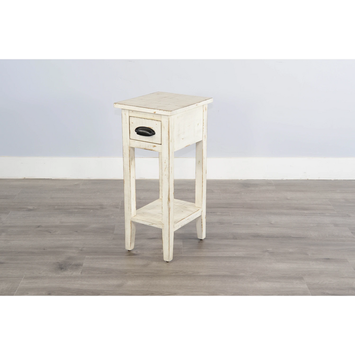 Sunny Designs Chair Side Table White Sand - Bed & Sofa Hub