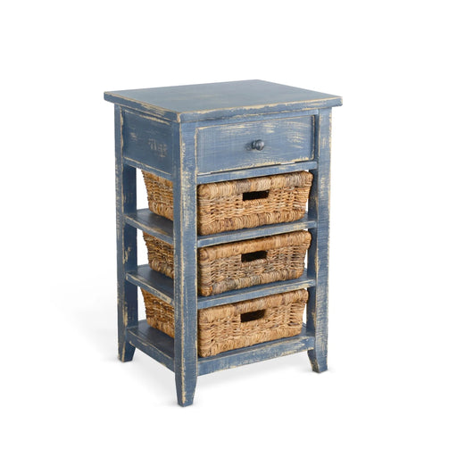 Sunny Designs Storage Rack with Baskets Ocean Blue - Bed & Sofa Hub