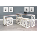 Sunny Designs Nesting 5-Piece Console Table with Stools Marble White and Buck Skin - Bed & Sofa Hub
