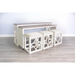 Sunny Designs Nesting 5-Piece Console Table with Stools Marble White and Buck Skin - Bed & Sofa Hub