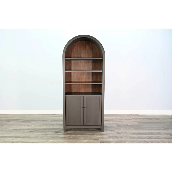 Sunny Designs Arched Display Cabinet with Doors Urban Bronze - Bed & Sofa Hub