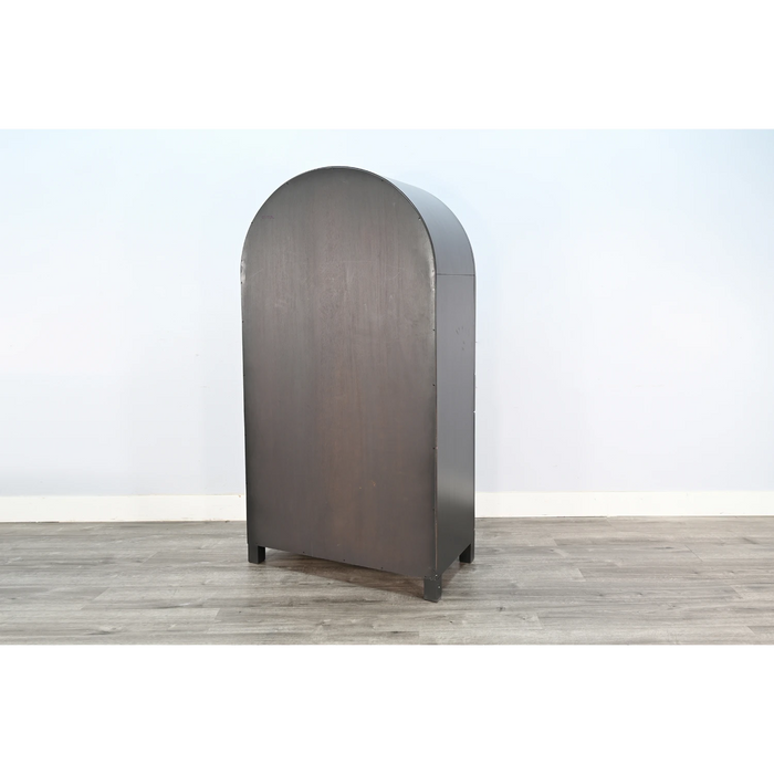 Sunny Designs Arched Wine Bar Cabinet Black Magic - Bed & Sofa Hub