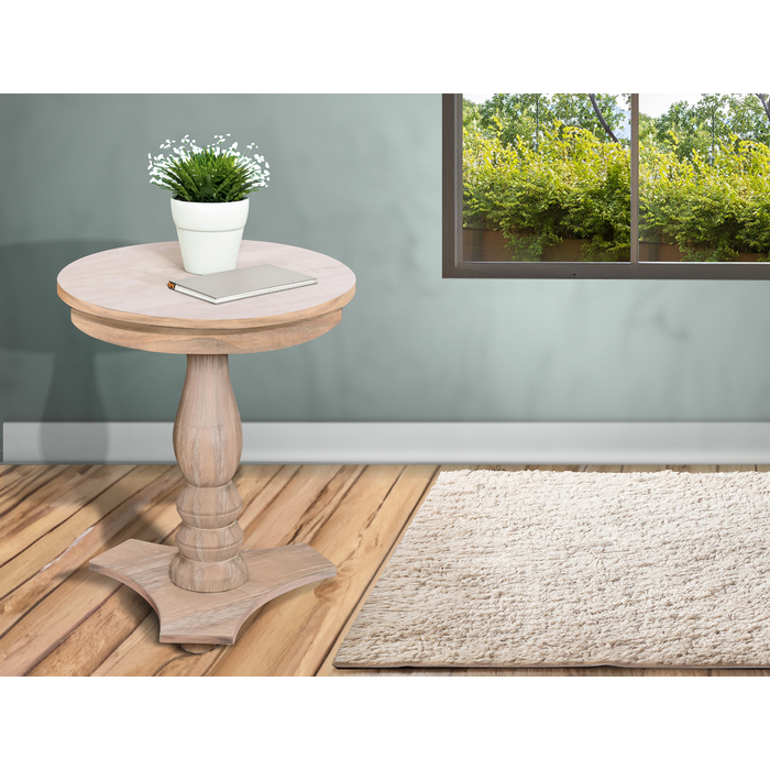 Sunny Designs Bijou Round Accent Table Wheat - Bed & Sofa Hub