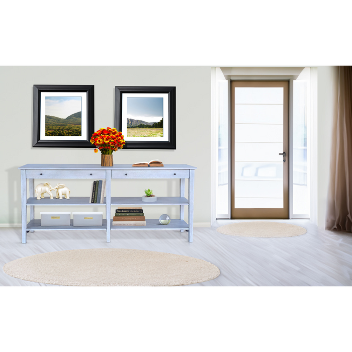 Sunny Designs Wide Console Table Light Gray - Bed & Sofa Hub