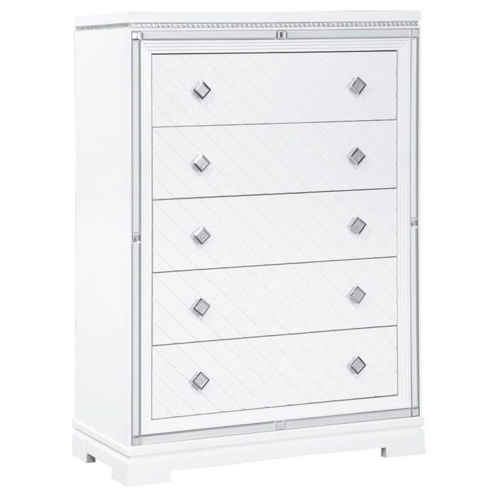 Coaster  Eleanor 5-piece Bedroom Set White - Bed & Sofa Hub