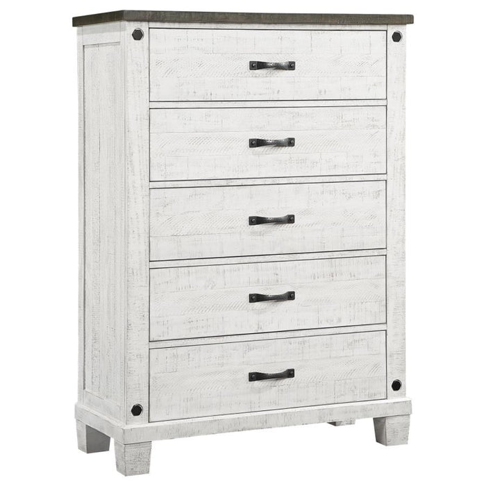 Coaster Lilith 5-piece Bedroom Set Distressed White - Bed & Sofa Hub
