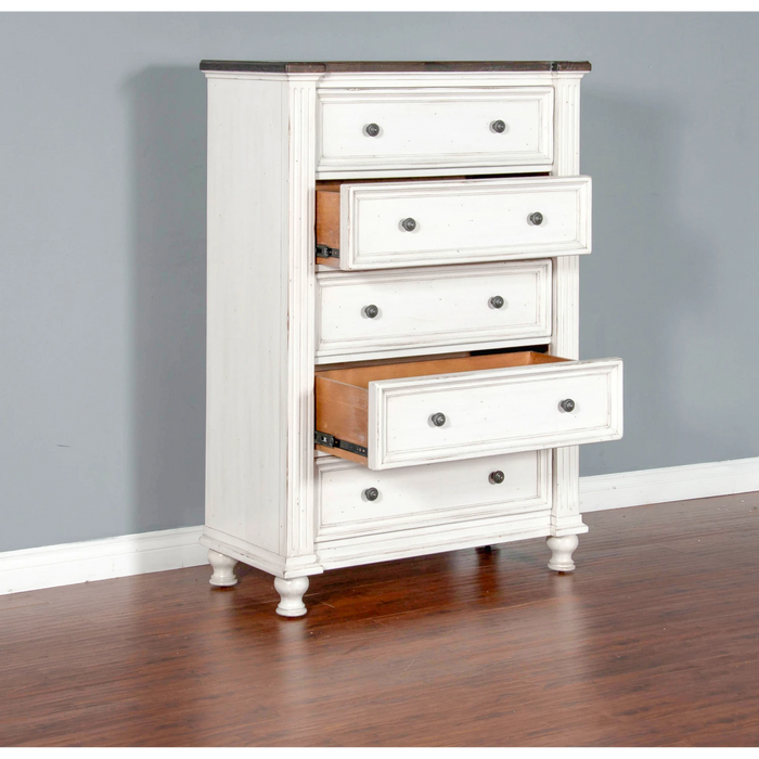 Sunny Designs Carriage House Chest with 5 Drawers European Cottage - Bed & Sofa Hub