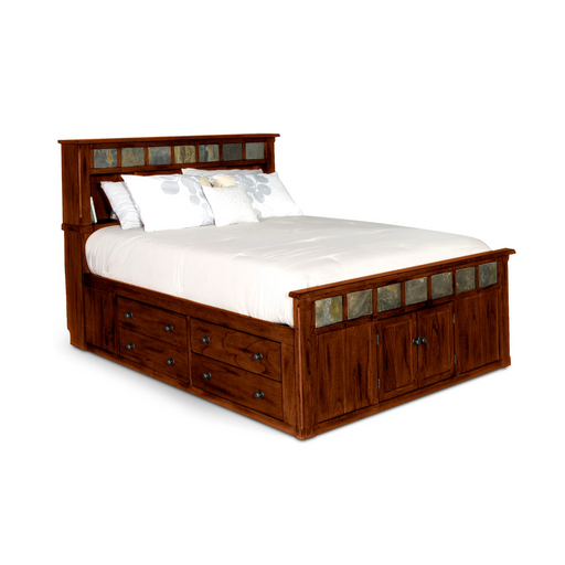 Sunny Designs Queen Storage Bed withith Slate Dark Chocolate - Bed & Sofa Hub