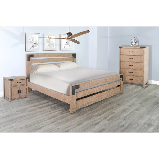 Sunny Designs Desert Rock Mahogany Wood Eastern King Bed in Light Brown Desert Rock - Bed & Sofa Hub