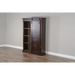 Sunny Designs 66" Adjustable Shelf Barn Door Wood Bookcase in Charred Oak - Bed & Sofa Hub