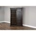 Sunny Designs 66" Adjustable Shelf Barn Door Wood Bookcase in Charred Oak - Bed & Sofa Hub