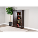 Sunny Designs 66" Adjustable Shelf Barn Door Wood Bookcase in Charred Oak - Bed & Sofa Hub