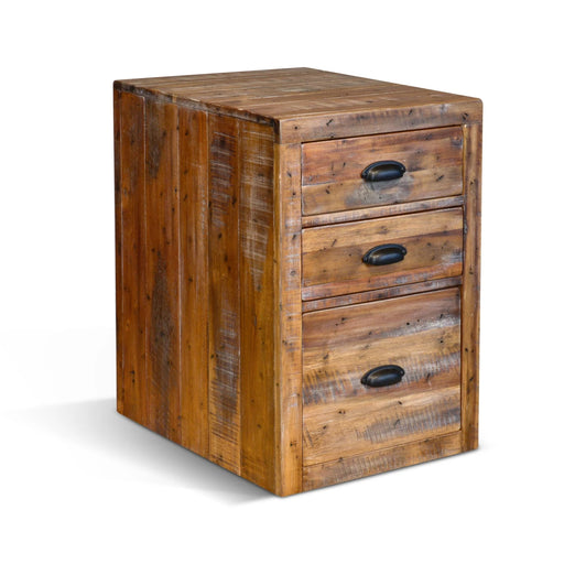 Sunny Designs Havana 20" 3-drawer Solid Acacia Wood File Cabinet in Light Brown Rustic Acacia - Bed & Sofa Hub