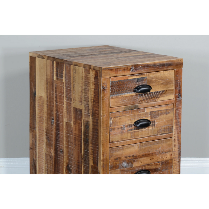 Sunny Designs Havana 20" 3-drawer Solid Acacia Wood File Cabinet in Light Brown Rustic Acacia - Bed & Sofa Hub