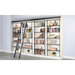 Sunny Designs Carriage House Wood and Metal Bookcase with Ladder in Off White European Cottage - Bed & Sofa Hub