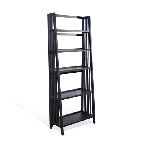 Sunny Designs  72" Mahogany Wood Folding Bookcase Black Walnut - Bed & Sofa Hub