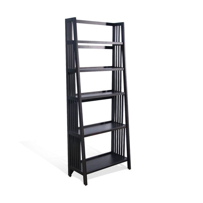 Sunny Designs  72" Mahogany Wood Folding Bookcase Black Walnut - Bed & Sofa Hub