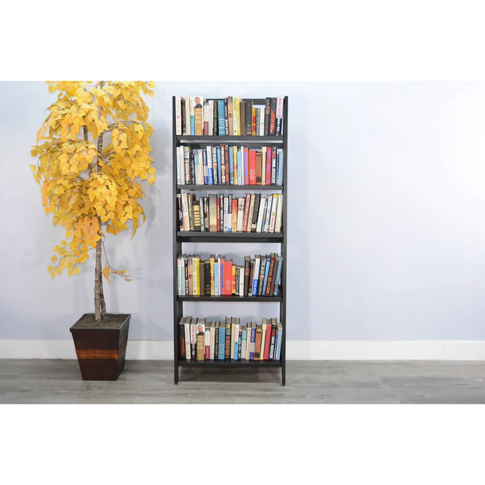 Sunny Designs  72" Mahogany Wood Folding Bookcase Black Walnut - Bed & Sofa Hub