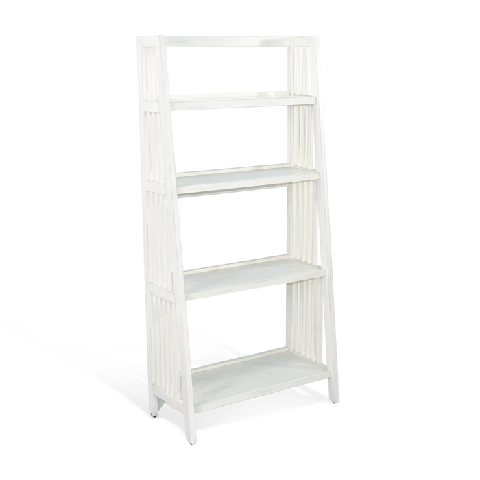 Sunny Designs  60" Mahogany Wood Folding Bookcase Marble White - Bed & Sofa Hub