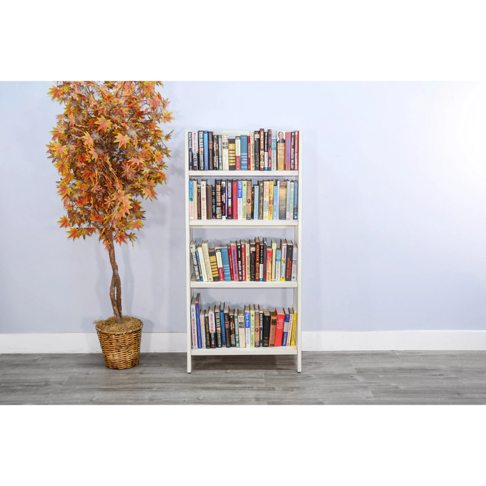 Sunny Designs  60" Mahogany Wood Folding Bookcase Marble White - Bed & Sofa Hub