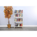 Sunny Designs  60" Mahogany Wood Folding Bookcase Marble White - Bed & Sofa Hub