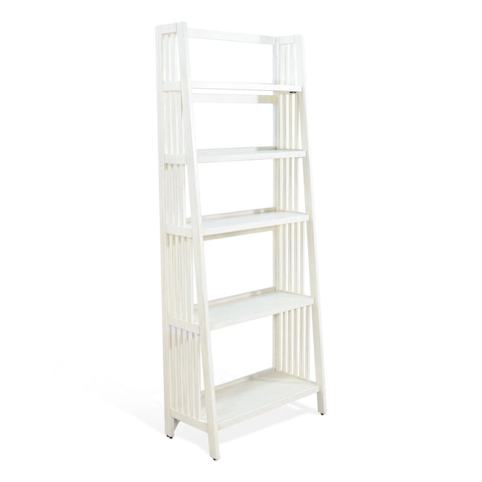 Sunny Designs  72" Mahogany Wood Folding Bookcase Marble White - Bed & Sofa Hub