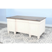 Sunny Designs White Desk with Drawers Marble White and Buck Skin - Bed & Sofa Hub