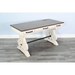 Sunny Designs White Desk with Power Strip Marble White and Buck Skin - Bed & Sofa Hub