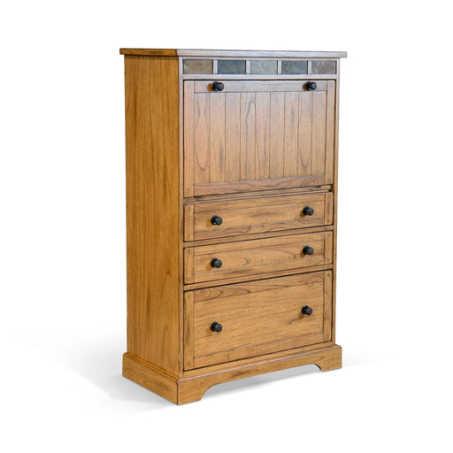 Sunny Designs Sedona 52.5" Traditional Wood Laptop Armoire in Rustic Oak - Bed & Sofa Hub