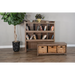 Sunny Designs Doe Valley 57" Wood Storage Bookcase and Bench in Light Brown Buckskin - Bed & Sofa Hub