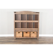 Sunny Designs Doe Valley 57" Wood Storage Bookcase and Bench in Light Brown Buckskin - Bed & Sofa Hub