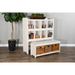 Sunny Designs 57" Modern Wood Storage Bookcase and Bench in Marble White - Bed & Sofa Hub