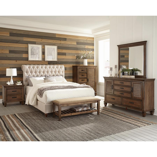 Coaster Devon 4-piece Bedroom Set Burnished Oak - Bed & Sofa Hub