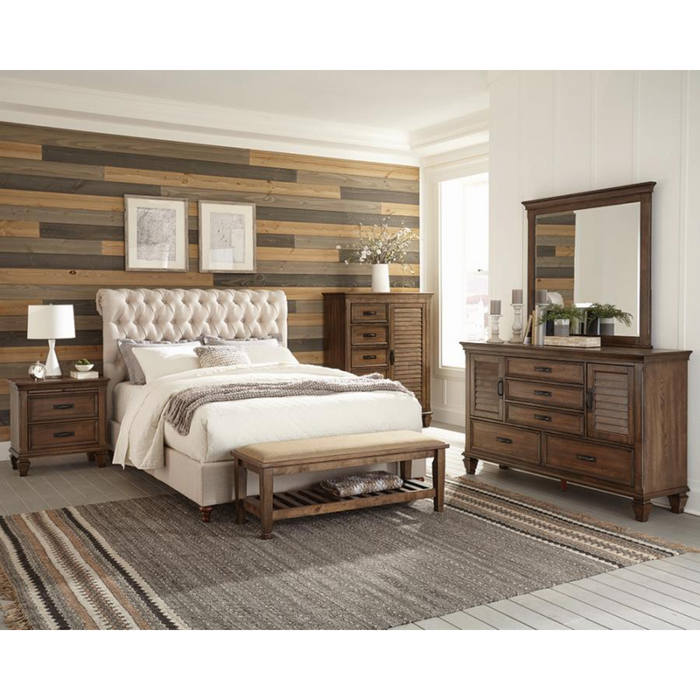 Coaster Devon 4-piece Bedroom Set Burnished Oak - Bed & Sofa Hub