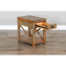 Sunny Designs Durango Coastal Mahogany Wood Chairside Table in Weathered Brown - Bed & Sofa Hub