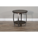 Sunny Designs Homestead 24" Mahogany Wood & Metal End Table in Tobacco Leaf - Bed & Sofa Hub