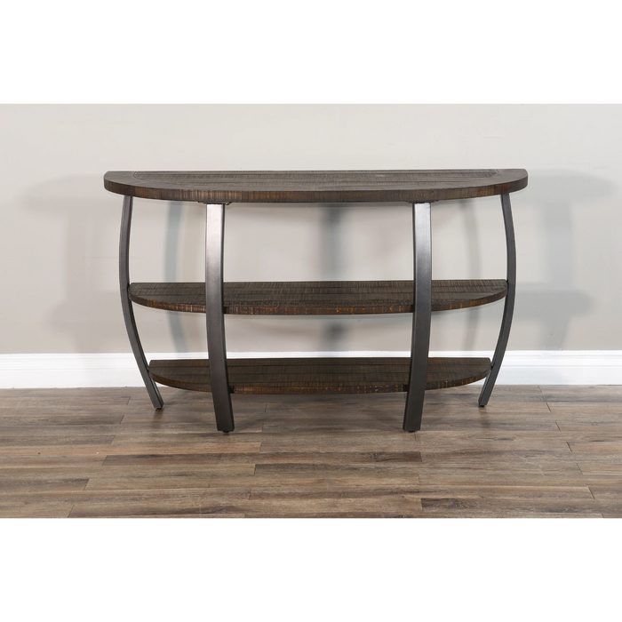 Sunny Designs Homestead 52" Mahogany Wood & Metal Sofa Table in Tobacco Leaf - Bed & Sofa Hub