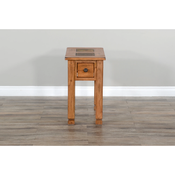 Sunny Designs Sedona 15" Transitional Wood Chair Side Table in Rustic Oak - Bed & Sofa Hub